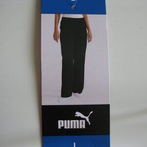PUMA Ladies' Fleece Straight Leg Sweat pant, black, large, (0999)